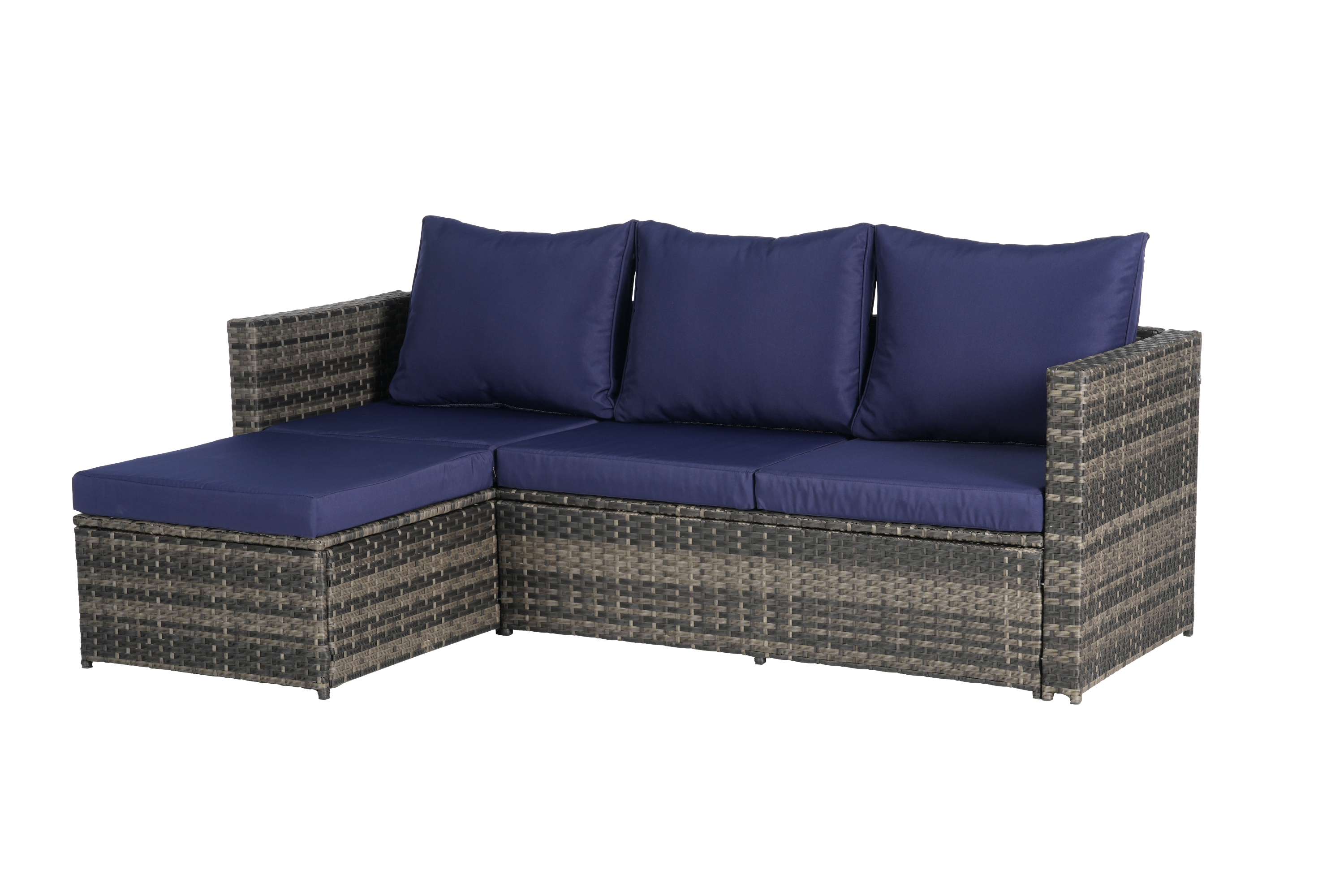 2 Piece L Shaped Patio Furniture Set Outdoor Woven Sectional