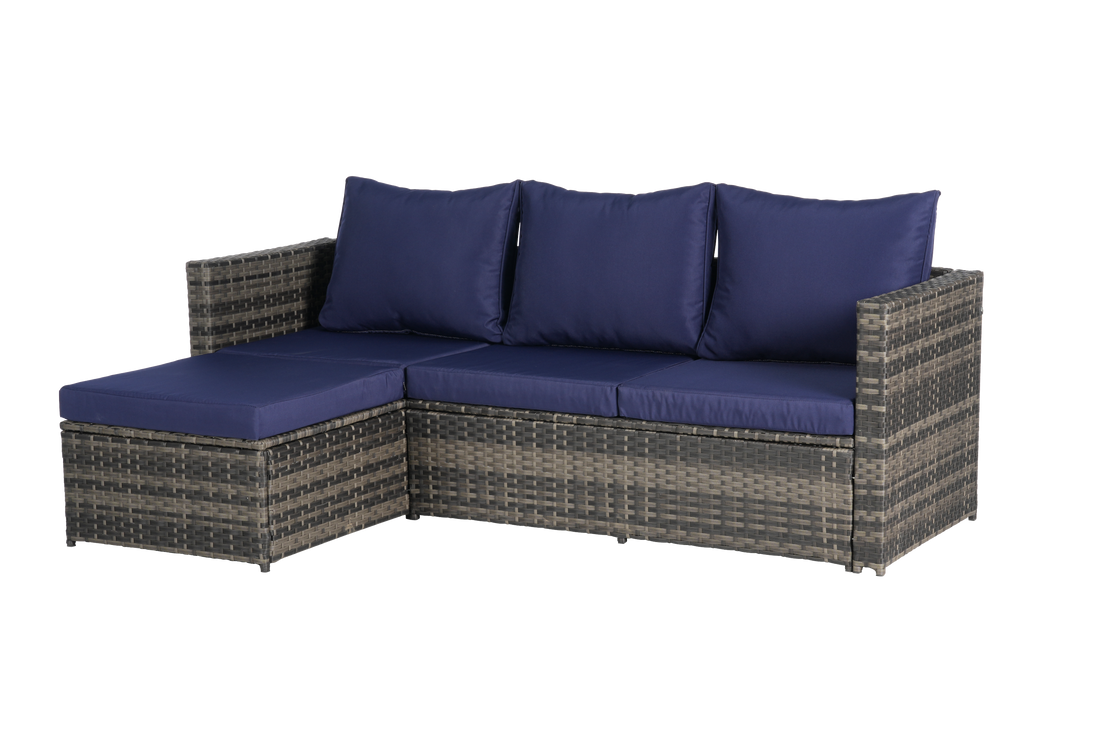 2 Piece L Shaped Patio Furniture Set Outdoor Woven Sectional