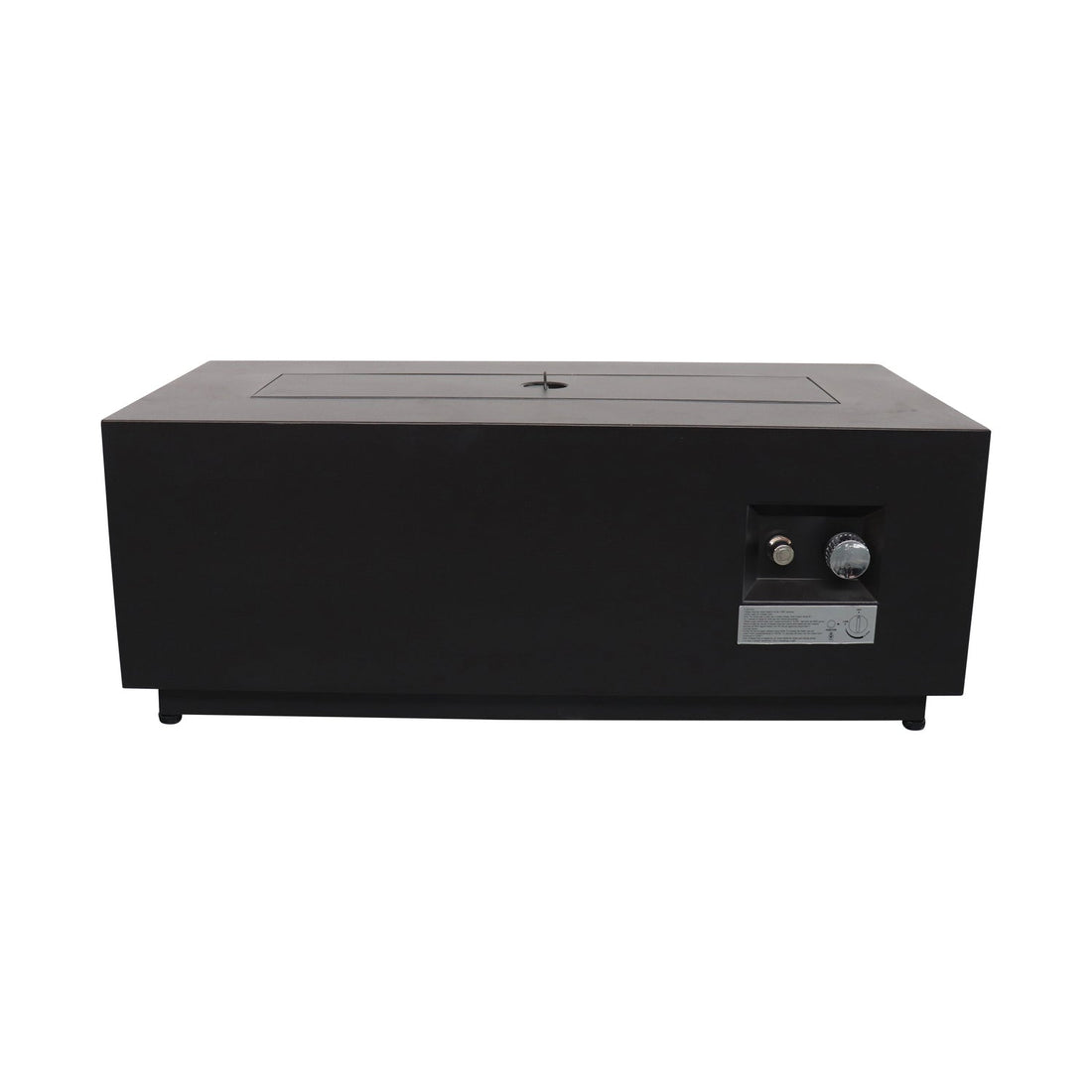 Modern Steel Outdoor Fire Pit Table with Lid, Black