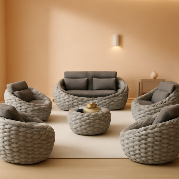 Six Piece Aluminum Patio Furniture Set With Cushions