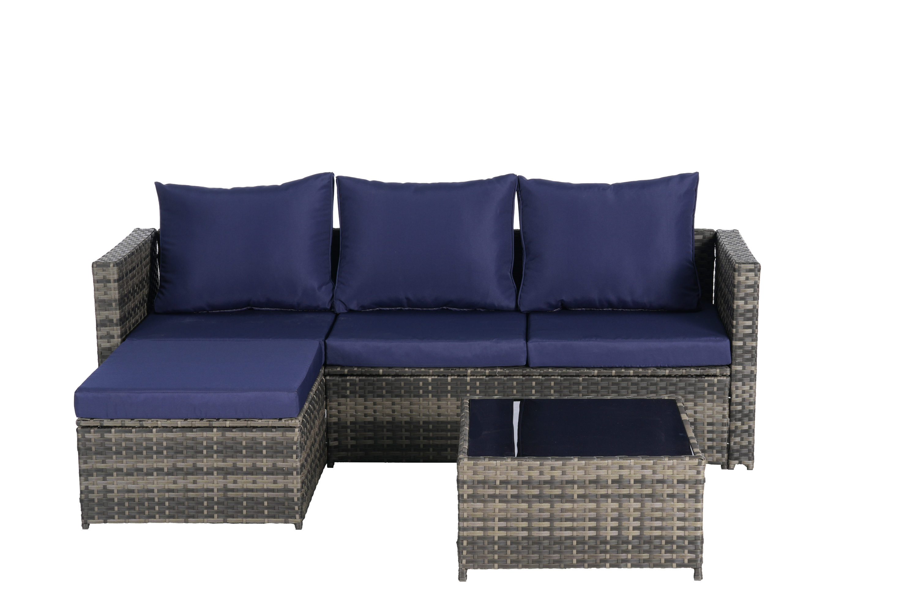 2 Piece L Shaped Patio Furniture Set Outdoor Woven Sectional