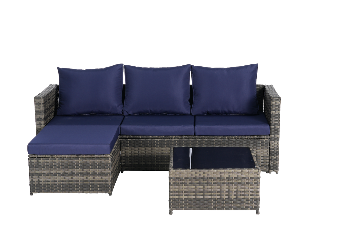 2 Piece L Shaped Patio Furniture Set Outdoor Woven Sectional