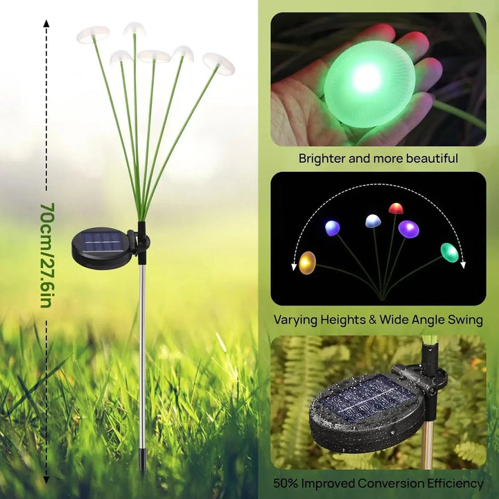 Solar Mushroom Garden Lights – Dual Mode LED Waterproof Outdoor Decor