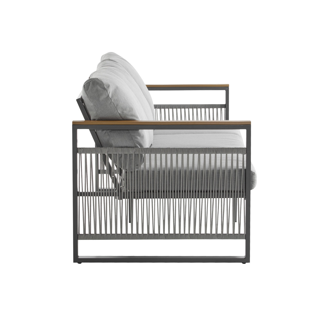 4-Pieces Outdoor Metal Patio Furniture Set with Cushions