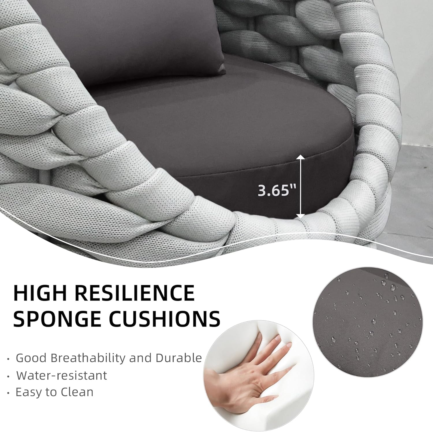 Six Piece Aluminum Patio Furniture Set With Cushions