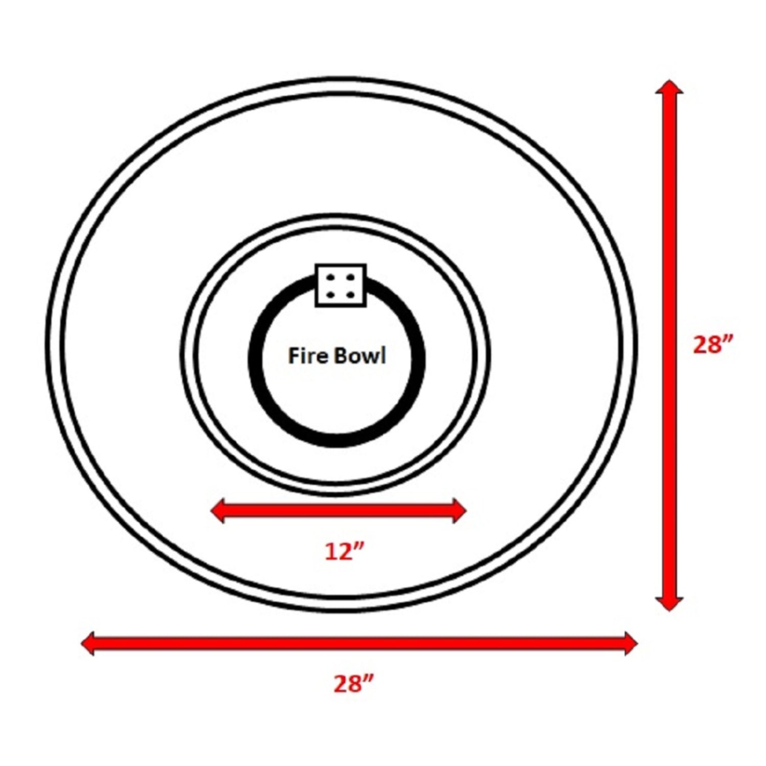 9'' H x 28'' W Fiber Reinforced Concrete Outdoor Fire Pit