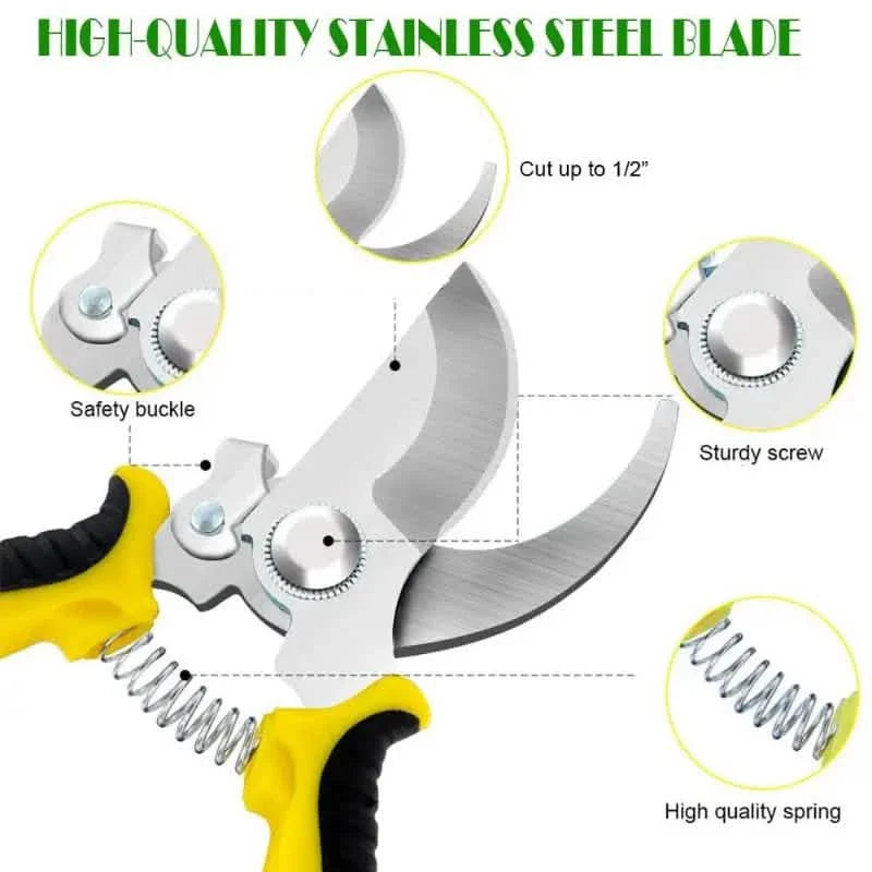 Heavy Duty Pruning Shears Rust Proof Stainless Steel Gardening Tool