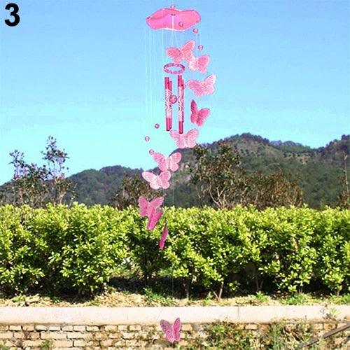 Crystal Butterfly Wind Chime Hanging Ornament Indoor Outdoor Garden Decor