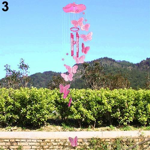 Crystal Butterfly Wind Chime Hanging Ornament Indoor Outdoor Garden Decor