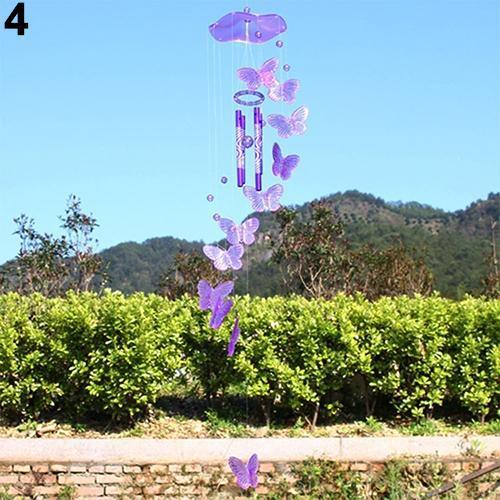 Crystal Butterfly Wind Chime Hanging Ornament Indoor Outdoor Garden Decor