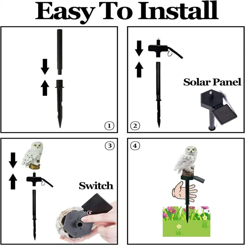 Solar Owl Garden Light - Decorative, Waterproof LED